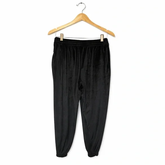 SKIMS Black Velour Jogger Pants Women's Size M Soot Elastic Waist AP-LEG-0887 - Picture 3 of 9